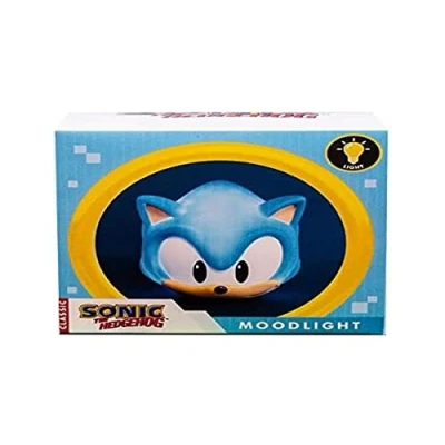 Image of Fizz Creations Sonic The Hedgehog 3D Shaped Mood Light. Bedroom Night Soft Glow Lamp. Detailed Head Shape. Officially Licensed Merchandise Retro Gaming