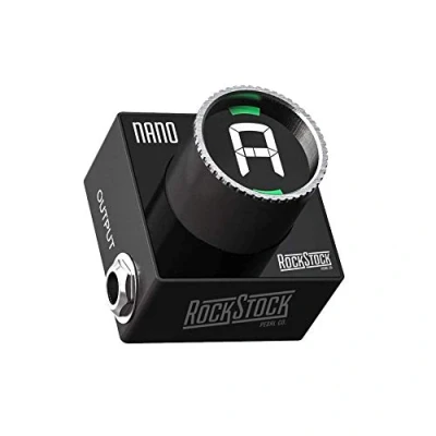 Image of Rock Stock Nano Guitar Tuner Pedal Compact Chromatic Foot Fits on Any Pedalboard For Acoustic, Electric, Bass Guitar, Mandolin and Other Instruments