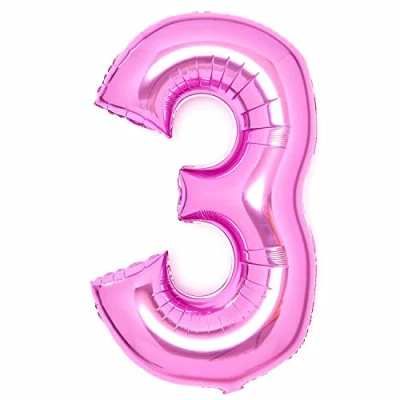 Image of Amscan 9913106 Large Number Pink 3
