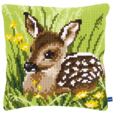 Image of Vervaco Cross Stitch Cushion: Little Deer, Multi Colour