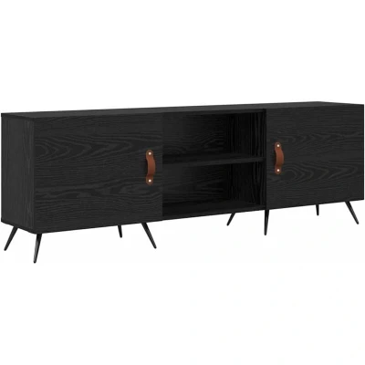 Image of Tv Cabinet Black oak 150 x 30 50 cm Engineered wood Vidaxl