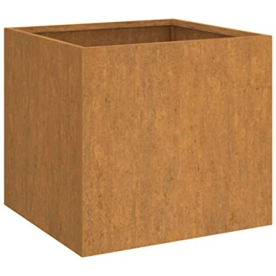 Image of vidaXL Outdoor Raised Garden Bed Durable Corten Steel Flower Box Rusty Brown Weathering Planter for Patio &amp; Indoor Use 49x47x46 cm&#039;