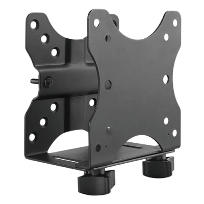 Image of RICOO Thin Client Mount TRH 01 Bracket Compatible with Intel NUC &amp; Mini PC Computer Holder for Monitor Stand or Under Desk Attachment top VESA 75x75 100x100 Black