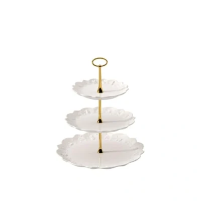 Image of Villeroy &amp; Boch Toy’s Delight Royal Classic tiered stand, decorative premium porcelain stand for biscuits, small pieces of cake and other baked goodies, white