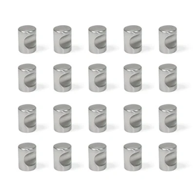 Image of Emuca 9161651 Furniture Knob, Ø20mm, Zamak Set of 20 Pieces, Satin Nickel