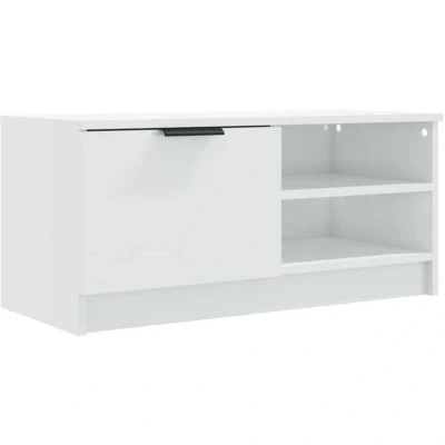 Image of vidaXL TV Cabinet High Gloss White 80x35x36.5 cm Engineered Wood