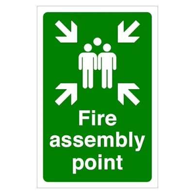 Image of Fire assembly point Safety sign 1.2mm Rigid plastic 300mm x 200mm