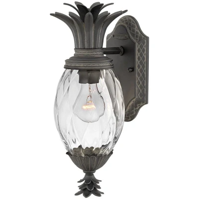 Image of Plantation 1 Light Small Outdoor Wall Lantern Museum Black IP44