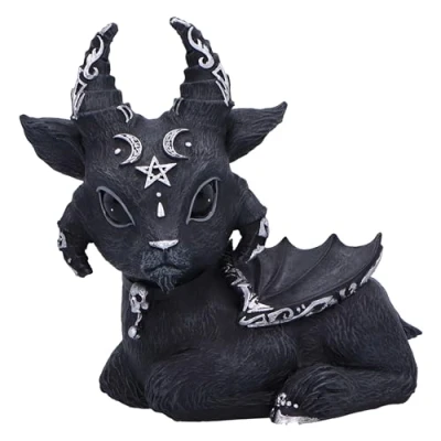 Image of Nemesis Now Baal Figurine 9cm, Resin, Cult Cuties Collectible Goat Bat Figurine, Scarily Adorable Occult Goat, Spooky Gift, Cast in the Finest Expertly Hand Painted