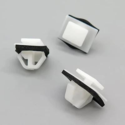 Image of VVO Fasteners Plastic Lower Exterior Door Moulding Clip, White (Pack of 10)