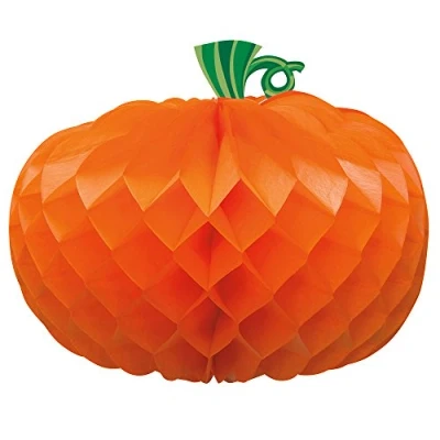 Image of Unique Party 63484 Honeycomb Pumpkin Halloween Table Decoration