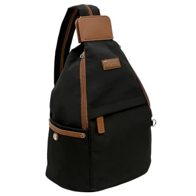 Image of Spirit Nylon Waterproof Backpack Lightweight Rucksack with Multiple Pockets and Adjustable Straps Travel Holiday Backpack, Black Tan