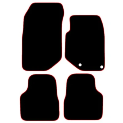 Image of Carsio Carpet Car Mats For Citroen C4 2020+ Onwards Tailored Fit Floor Mat Set Complete Accessory Black Custom Fitted All Weather, Anti Slip Backing &amp; Red Trim