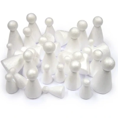 Image of White Polystyrene 3D People Shapes Modelling Dolls Pack of 30 Assorted Sizes by BCreative®