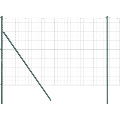 Image of vidaXL Euro Fence with 7 Posts 1.6x10 m Galvanised Steel Green
