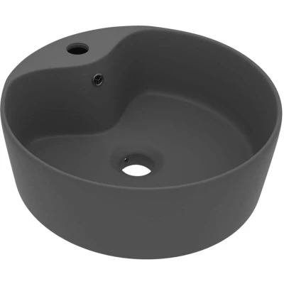 Image of vidaXL Luxury Wash Basin with Overflow Matt Dark Grey 36x13 cm Ceramic