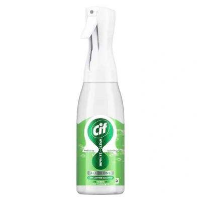 Image of Cif Infinite Clean Lime &amp; Lemongrass All in One Cleaner Spray with probiotics technology for a long lasting clean* 590 ml
