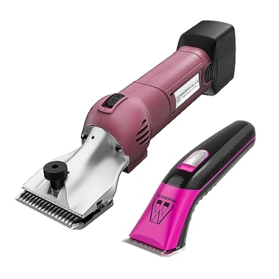 Image of Masterclip Cordless Horse Clipping Combo HD Roamer Heavy Duty with Showmate Mark II Trimmer Available in 3 Colourways (with Pink Showmate)