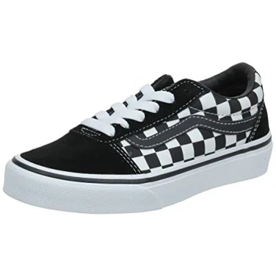 Image of Vans Unisex Kids Ward Sneaker, Checkered Black True White, 10 UK Child
