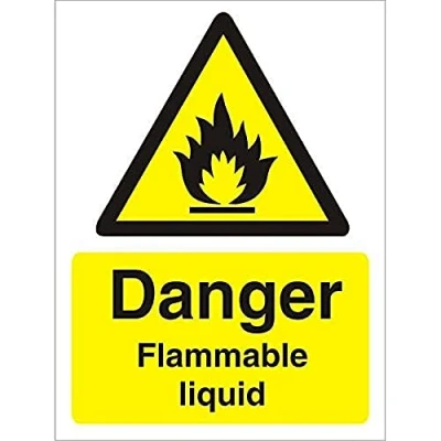 Image of Seco Danger Flammable Liquid Sign, 200mm x 300mm 1mm Semi Rigid Plastic