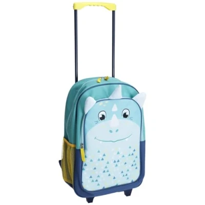 Image of Carousel Home Childrens Dinosaur Suitcase Kids Travel Rucksack Cabin Bag Carry On Trolley With Wheels Hand Luggage For