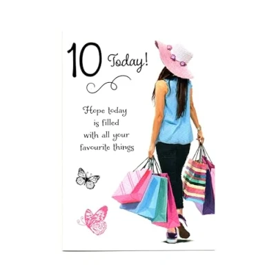 Image of Birthday Card for a Ten 10th (10) Year Old Girl Free Post (UK)