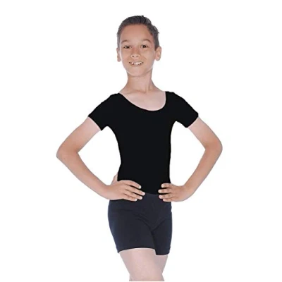 Image of Roch Valley Adam Short Sleeved Mens/Boy&#039;s Leotard Black Aged 7 8 122 128cm (1B)