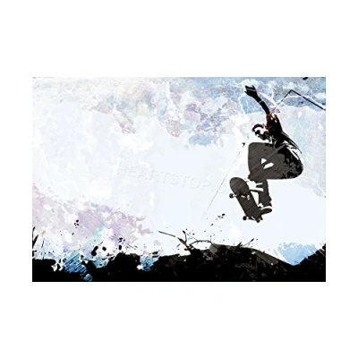Image of Wee Blue Coo Sport Graphic Skateboarding Grunge Silhouette Wall Art Print