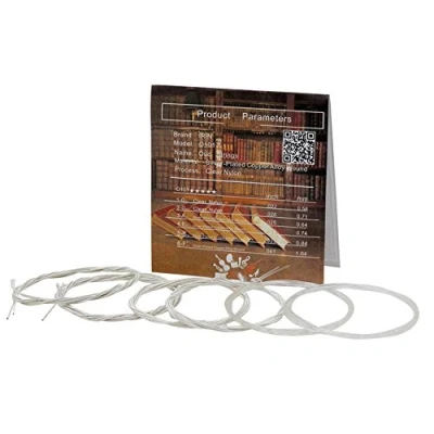 Image of Oud Strings, Nylon Silver Plated Copper Alloy Clear Normal Tension Strings Set Replacement Accessory (11 strings)