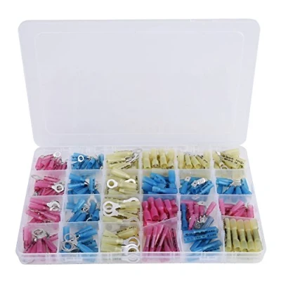 Image of Heat Shrink Connectors 240Pcs Insulated Electrical Butt Wire Terminal Assortment Set Kit Red &amp; Blue Yellow