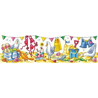 Image of Heritage Crafts Karen Carter Collection Cross Stitch Kit On The Beach (Aida)