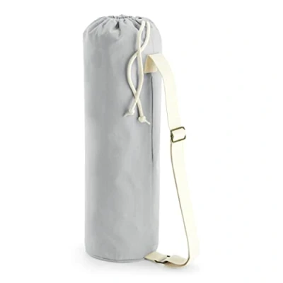 Image of Westford Mill W816 EarthAware® Organic Yoga Mat Bag Natural Cotton Eco Friendly Carry Case Light Grey