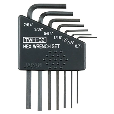 Image of ENGINEER TWH 02 7 Piece Mini Imperial hex Key Wrench Set (Small Sizes) Made in Japan, Black