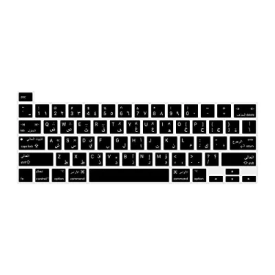 Image of MiNGFi Arabic Silicone keyboard Cover for MacBook Pro 16&quot; M1 (2019+) Model A2141 13&quot; (2020+) A2338 A2289 A2251 US layout Black