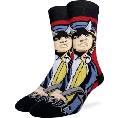 Image of Good Luck Sock Men&#039;s AC/DC Band Socks, Adult, Ac/Dc, Angus Young Devil, One Size