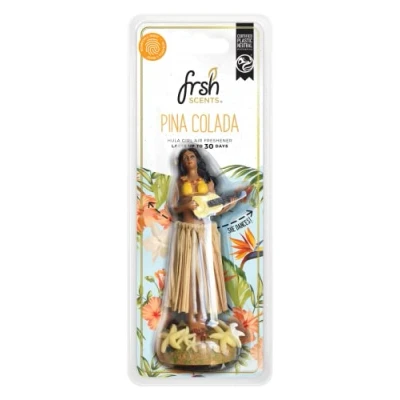 Image of FRSH Scents FR9750 Car Air Freshener 3D Hula Girl with Pina Colada Fragrance, Beige