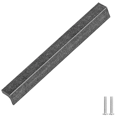 Image of Decoranddecor Contemporary Pull Handles Solid Metal for Cabinets (160mm Between Hole Centres, Antique Silver)