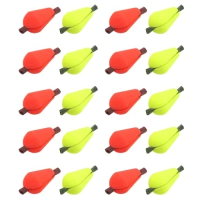 Image of Create idea 20pcs Float Foam Fly Fishing Strike Indicator Water Drop Bobber Indicators Accessory Fluorescent Yellow and Orange Red