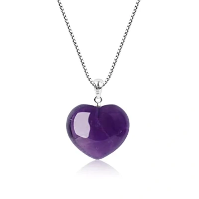 Image of COAI Women&#039;s Love Heart Necklace 925 Sterling Silver for Women, Amethyst