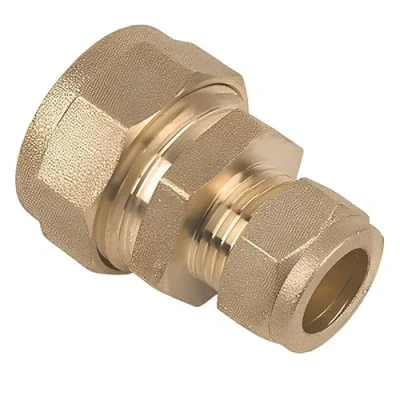 Image of Bag of 2 15mm x 8mm Brass Compression reducing Coupling (Known as Copper Pipe Fittings/Brass Coupling/Compression Also Available in 8mm, 10mm, 12mm, 15mm, 22mm, 28mm)