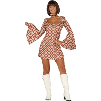 Image of 1960S 70S HIPPIE FANCY DRESS LADIES HIPPY COSTUME FLOWER POWER ADULTS RETRO GOGO (14 16)