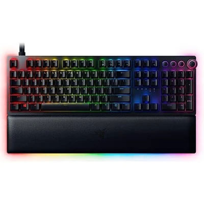 Image of Razer Huntsman V2 (Analog Switch) Optical Gaming Keyboard with Near Zero Input Latency Mechanical Switches, Doubleshot PBT Keycaps, Detachable USB C Cable) UK Layout Black