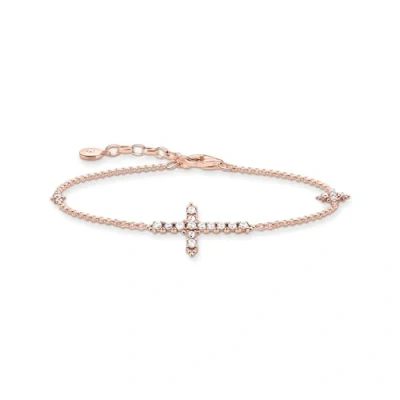 Image of Thomas Sabo A2066 416 14 Cross Bracelet in Gold Plated Silver
