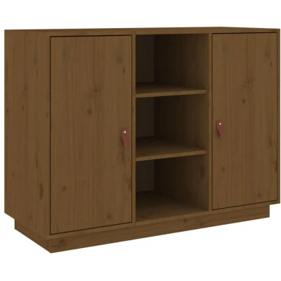 Image of vidaXL Sideboard Honey Brown 100x40x75 cm Solid Wood Pine