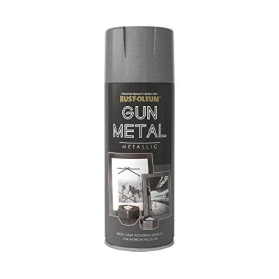 Image of Rust Oleum 400ml Metallic Spray Paint Gun Metal