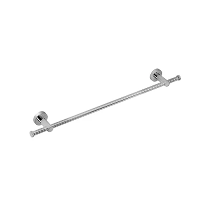 Image of Croydex Chrome Wall Mounted Modern Towel Rail Durable Stainless Steel Holder with Flexi Fix &#039;X&#039; Plate, No Drilling Required, Part of Knightsbridge Bathroom Accessories Collection