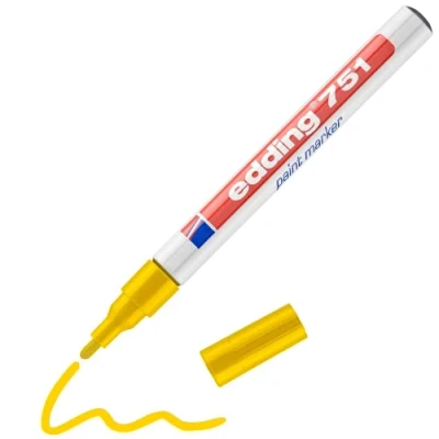 Image of Edding 751 PAINT MARKER PEN BULLET TIP YELLOW
