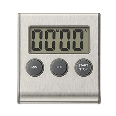 Image of Kitchen Timer,Refrigerator Sticker Countdown Timer Digital Clock With LCD Display And Alarm,Back Stand, Magnet For Cooking, Shower, Bathroom Silver Cooking