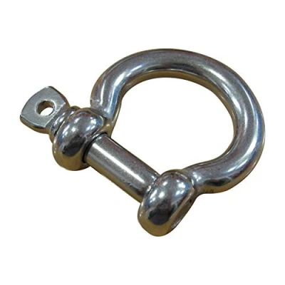 Image of Secure Fix Direct 8mm Bow Shackle With Screw Collar Pin 316 Stainless Steel A4 Rigging Connect