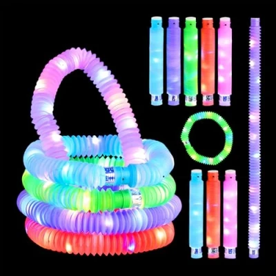Image of Relaxdays 15x Party Glow, LED, 3 Effects, Extendable Flashing Sticks up to 63 cm, Decoration, Plastic, Colourful, x cm